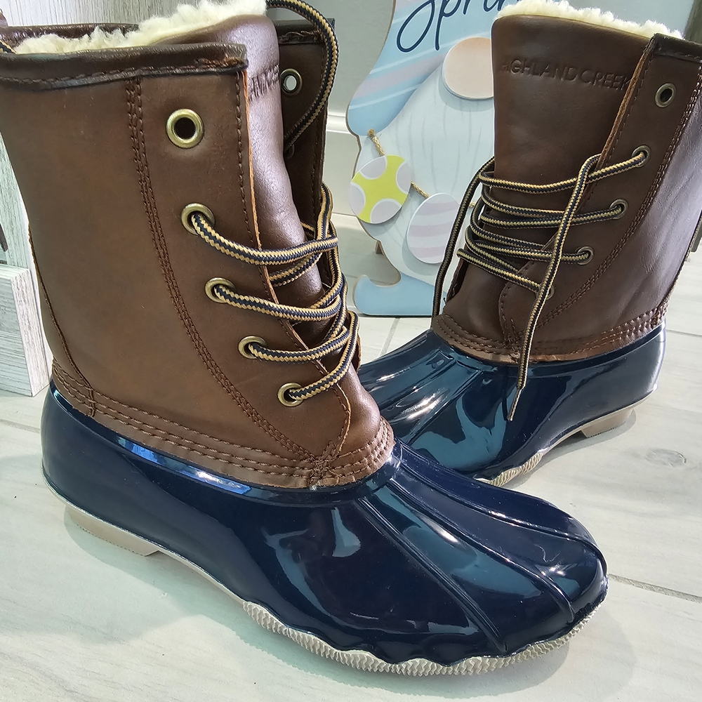 Grand Creek Girls Women Brown and Blue Boots Size 5Y